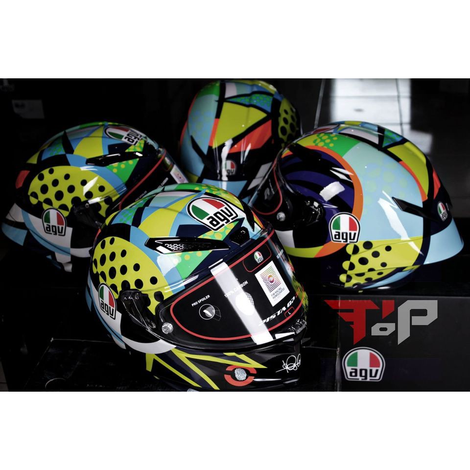AGV PISTA GP RR ROSSI SOLELUNA WINTER TEST 2020 HELM FULL FACE