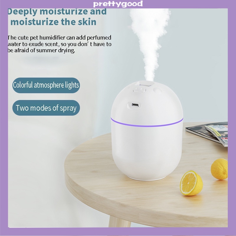 Air Humidifier Mini Portabel USB Aroma Minyak Esensial Diffuser Mobil Aromaterapi Minyak Humidifier Ultrasonic Cool Mist Fogger Mist Maker 220 Ml (Putih) - PD