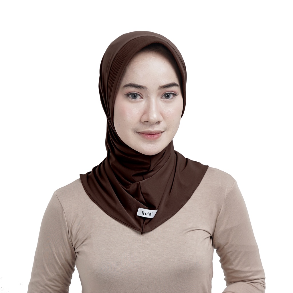 RnW Hijab Sporty - Bergo Sport - Hijab Olahraga-Coffee