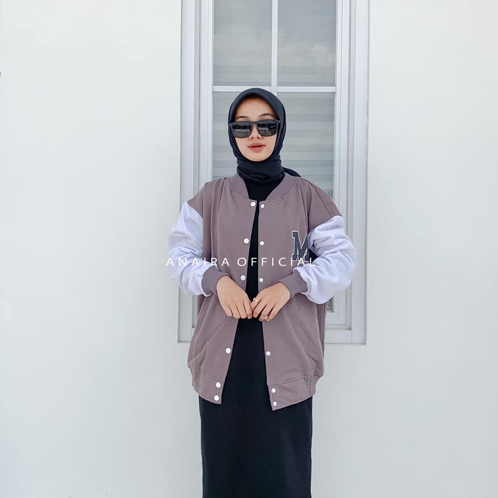 JAKET BASEBALL WANITA &quot;M&quot; SWEATER BASEBALL WANITA BASEBALL CEWEK