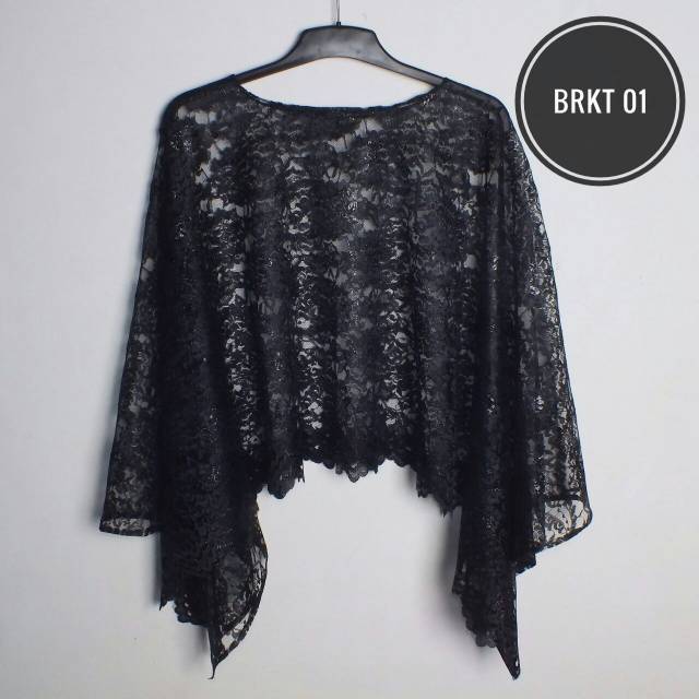 Cape Brokat Polos Hitam Semi Prancis|Santili|Soltis|Corneli|Brokat Fatmawati Semi france|Brukat 3D