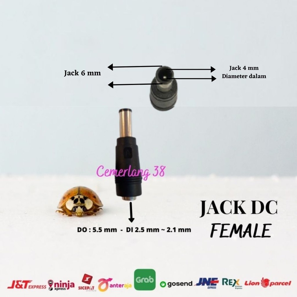 6.0mm*4.0mm pin Sambungan Jack DC/Female to Male Over Connector Jack