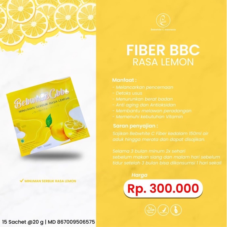 

(Free Botol Minum) Minuman Fiber Pelangsing BebwhiteC 1box