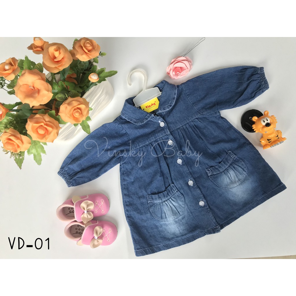 Baju Bayi Jeans Denim Dress Levis Anak Lengan Panjang