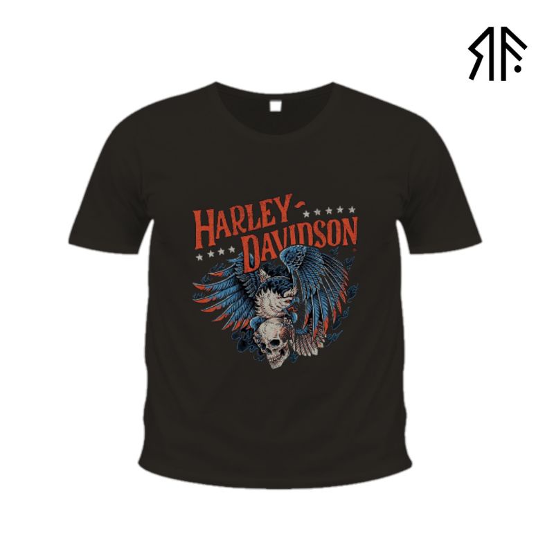 Kaos distro pria Harley Davidson - hitam - original by phantom