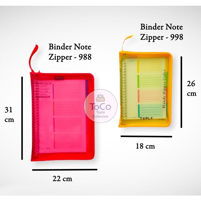 

Hadir [Grosir] Binder Zipper File Note Catatan A5 File 20 Ring Besi Topla Trendi
