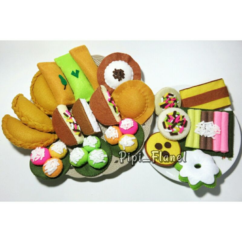 Mainan Edukasi Flanel Replika Jajanan Pasar/ Kue Tradisional Satuan Part 2