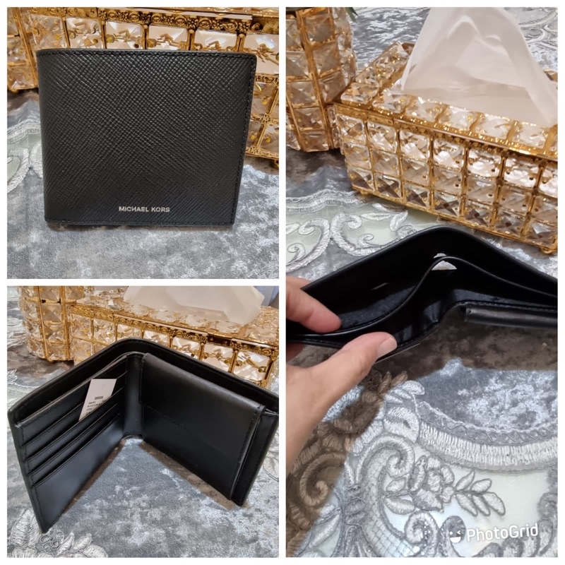 dompet michael kors mk harrison bifold black original authentic