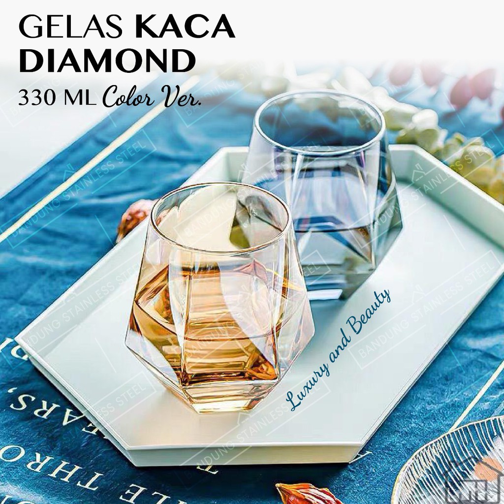 gelas kaca 300ml warna mojito wiski whiskey cocktail kopi teh jus cantik unik drinking glass