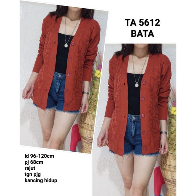 TA 5612# Cardigan Rajut Full Kancing (4W)