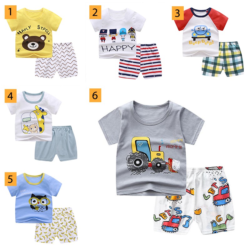 [PART 2] PREMIUM QUALITY Baju Bayi Kaos Anak Setelan Celana Lengan Pendek Laki Perempuan COD Import