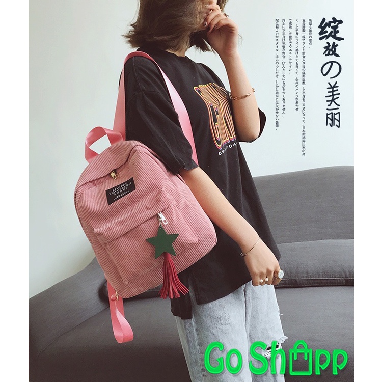 Tas Backpack Import - Tas Ransel Wanita - Tas Wanita Terbaru - Tas Backpack Bludru [BK06]