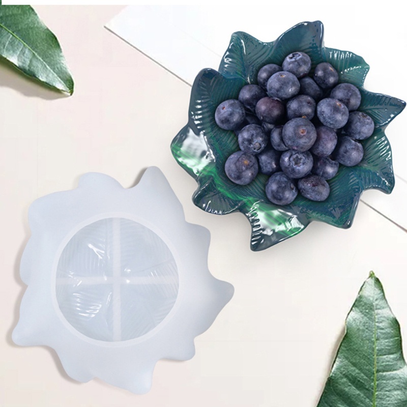 SIY  Leaf Plate Epoxy Resin Mold Fruit Candy Nut Storage Dish Silicone Mould DIY Crafts Jewelry Organizer Trinket Holder Mold