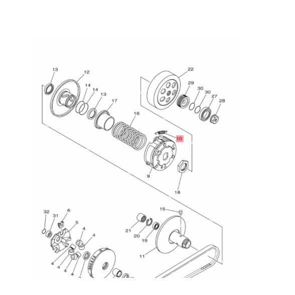 spring clutch weight per kampas ganda xeon karbu original ygp 44d-e6626-00