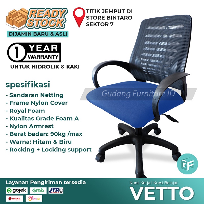 Kursi Kerja Kursi kantor Kursi Gaming Kusi Staff Murah Vetto-1