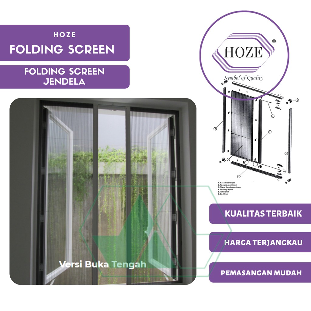 Folding Screen Jendela Hoze Dua Arah Penutup Jendela Anti Nyamuk Tirai Jendela Rumah
