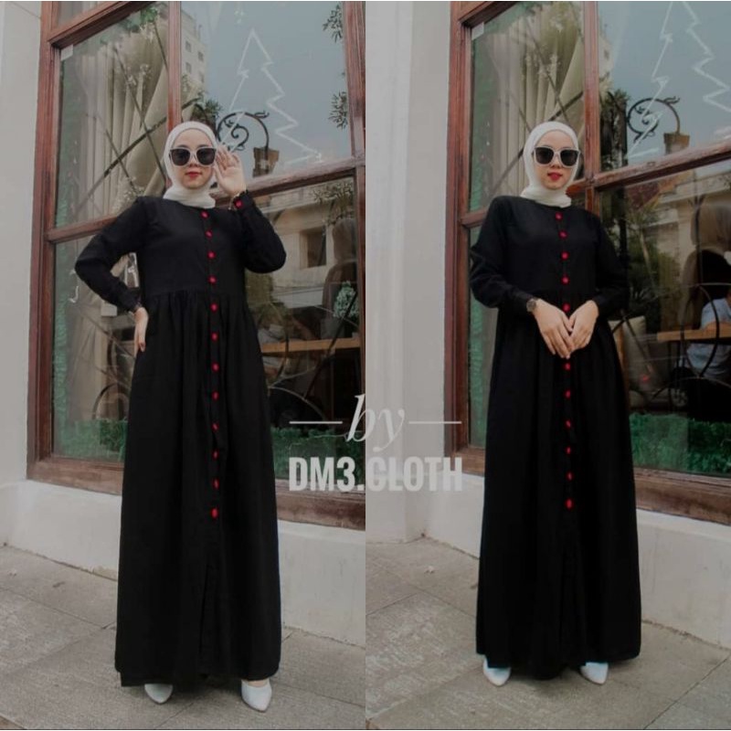 DM3~gamis jeans wanita//gamis jeans polos//original brand//gamis jeans import