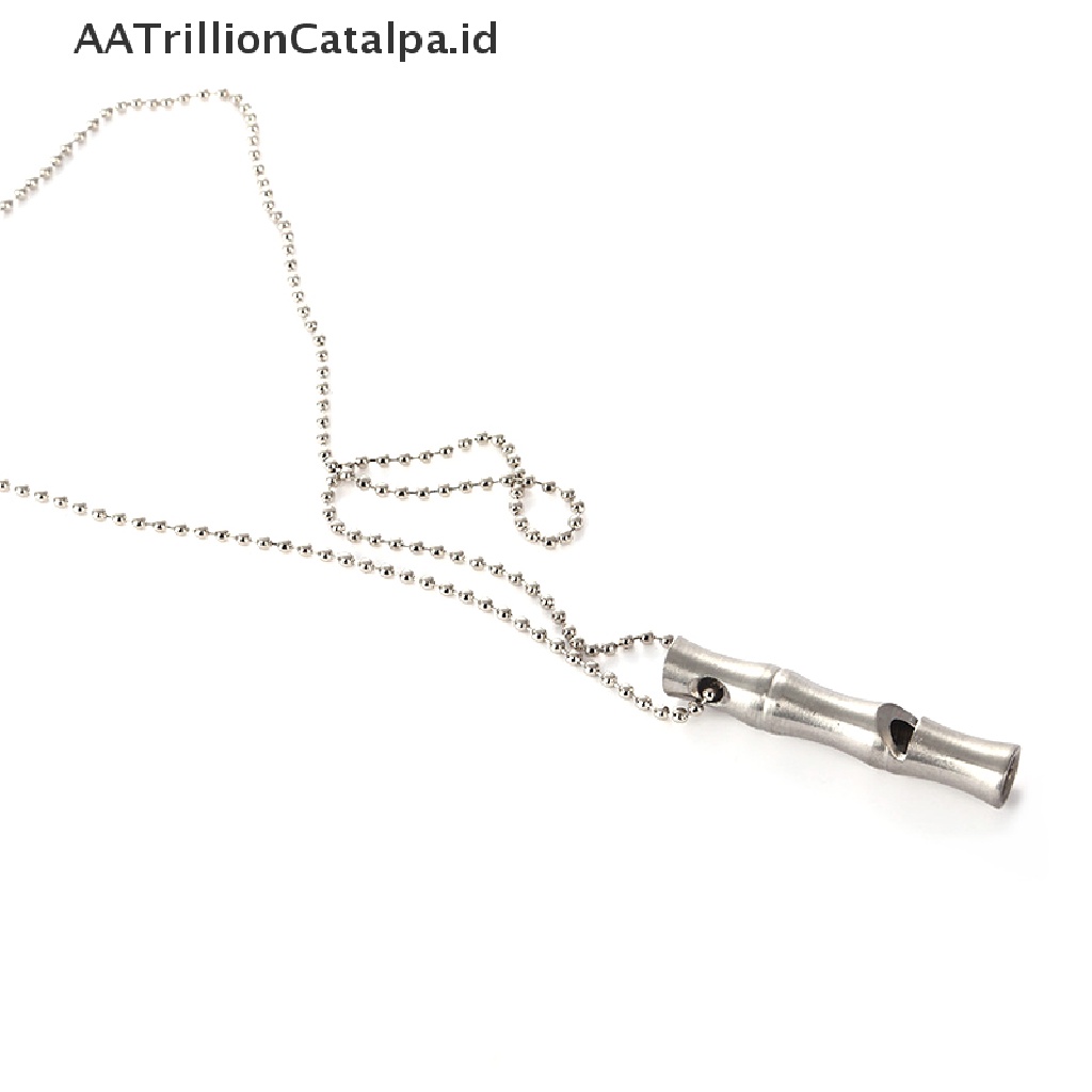 Aa Peluit Trillioncatalpa Bahan Stainless Steel Dengan Rantai Untuk Camping Outdoor