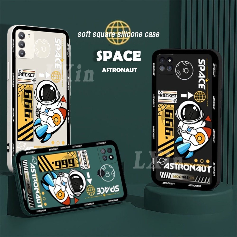 Casing TPU OPPO A17 A57 2022 Reno 8T A16 A15 A15s A55 A95 A54 A53 A12 A5S A7 A3S A31 A52 A92 A94 A93 A37 F9 A1K Motif Roket 7na 6f 4tro