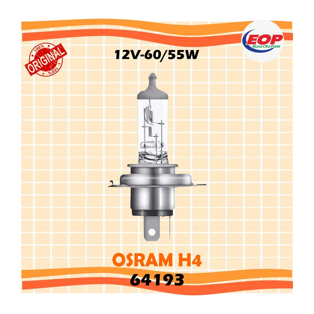 Bohlam osram h4  60/55w 12v billux- Headlamp std 64193