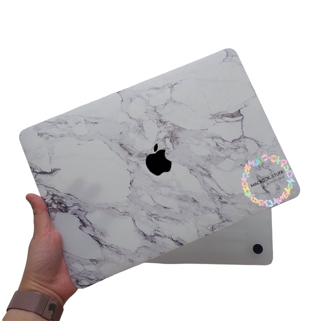 MACBOOK Case DRW MARBLE WHITE NEW AIR PRO RETINA 11 12 13 14 15 16 INCH NON /  WITH CD ROOM / TOUCHBAR / TOUCH ID / M1 2020 2021 2022