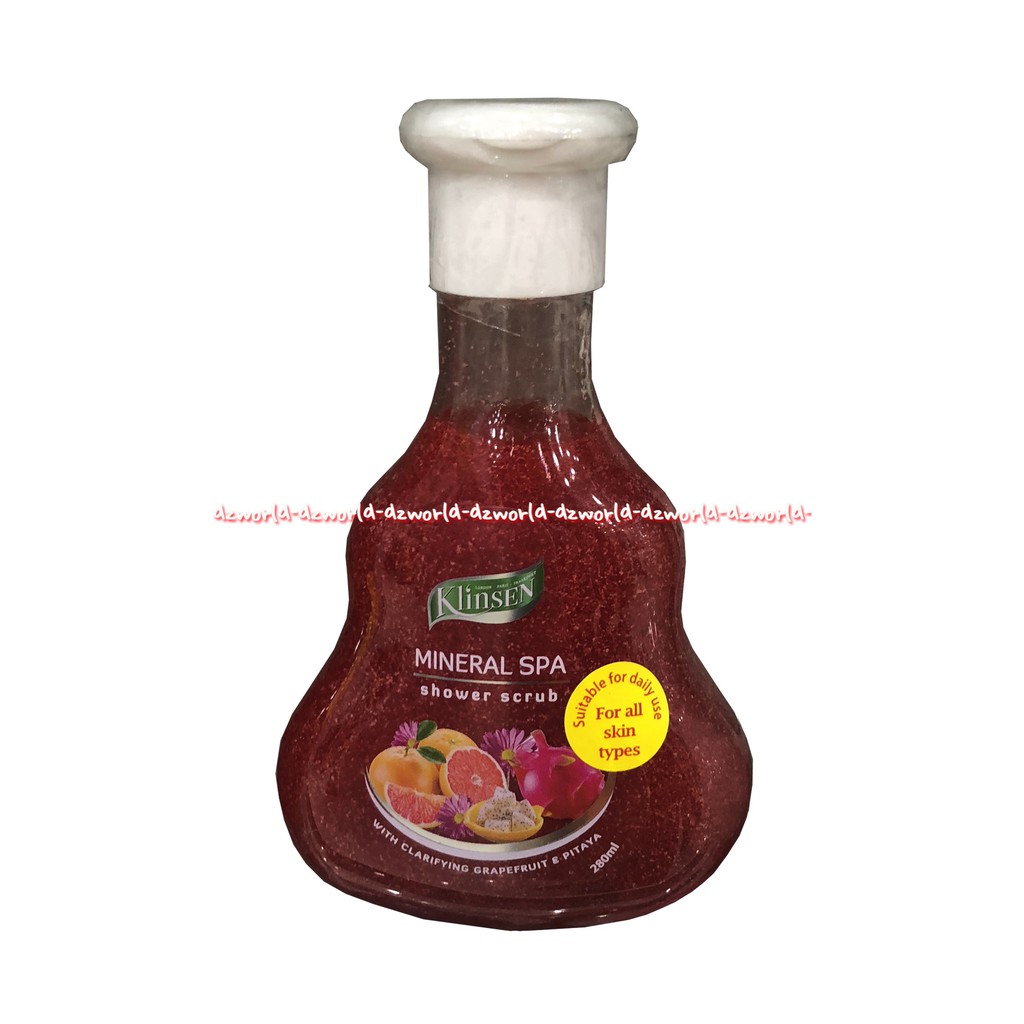 Klinsen Mineral Spa Shower Scrub 280ml Red Kilinsen Sabun Mandi Skrub Klinsen Pink Grapefriut Pitaya Grape Fruit