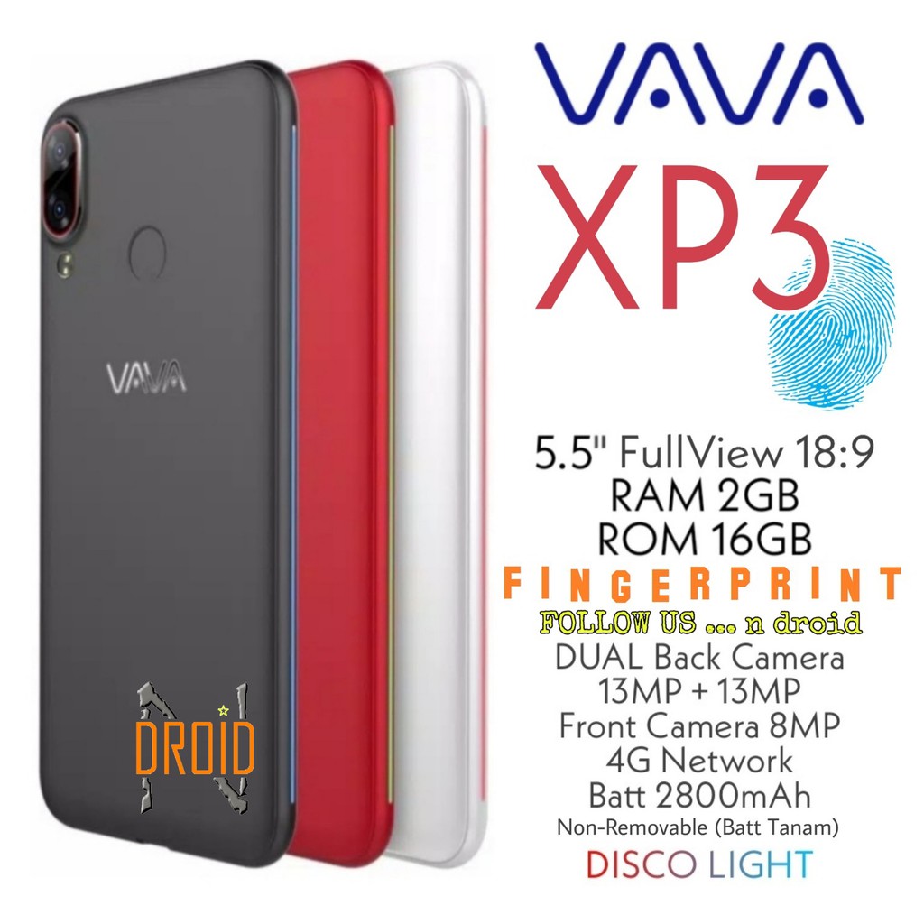 [FINGERPRINT] VAVA XP3 4G - RAM 2GB ROM 16GB - SMARTPHONE - HP VAVA XP3