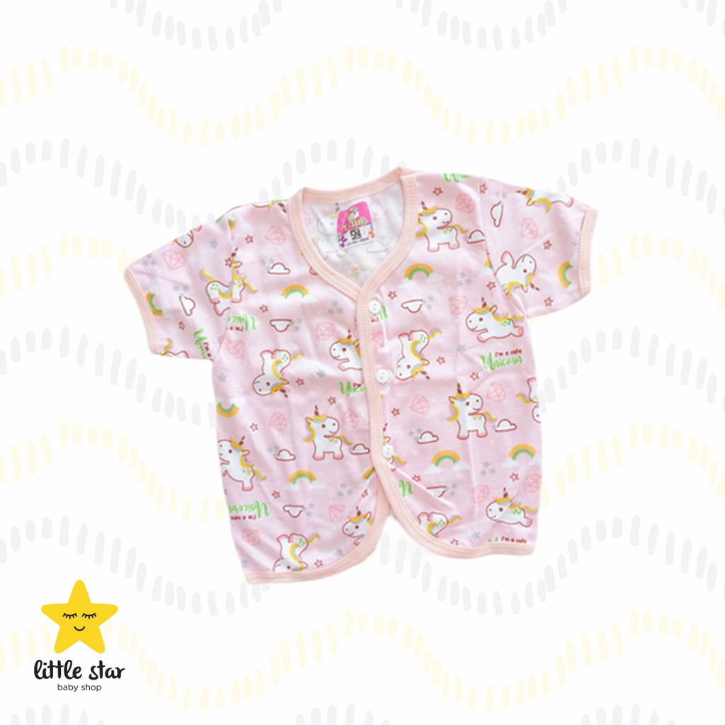 Y Lin 3 PCS Kaos Atasan Anak Bayi Berkancing | Lengan Panjang Pendek Kutungan Tanpa Lengan Cewek Cowok