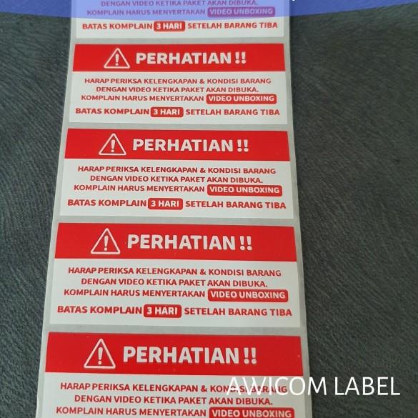 

★ Label Sticker Video Unboxing Stiker Online Shop 85x35 mm isi 500 pcs - 3 Hari ✷
