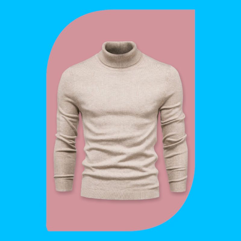 Sweater Turtleneck Rajut Pria