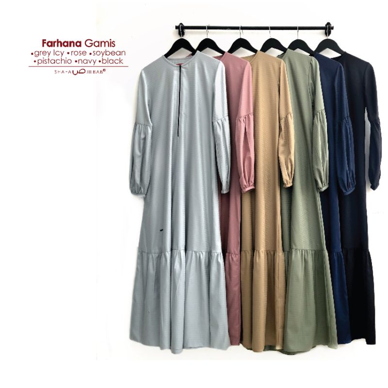 Gamis set Khimar Farhana by Shafa Jilbab (Dijual Terpisah)