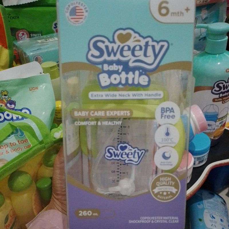 Sweety Bottle Botol dot susu bayi baby extra wide neck 260 with handle