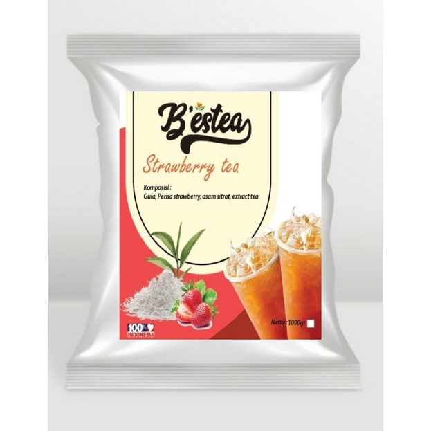 Bubuk Minuman Rasa Strawberry Tea 1 Kg Powder Drink