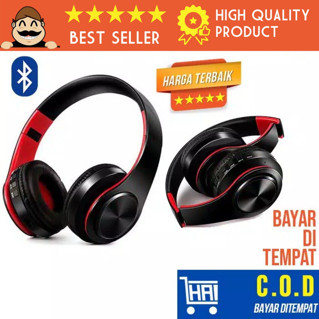 WIRELESS HEADPHONE WITH MIC BLUETOOTH SUPERBASS HEAD PHONE SUPER BASS HEADSET JERNIH EMPUK PC LAPTOP