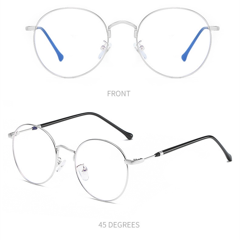 Kacamata anti blue-ray Frame Anti Radiasi Metal Gaya Retro Untuk Pria / Wanita