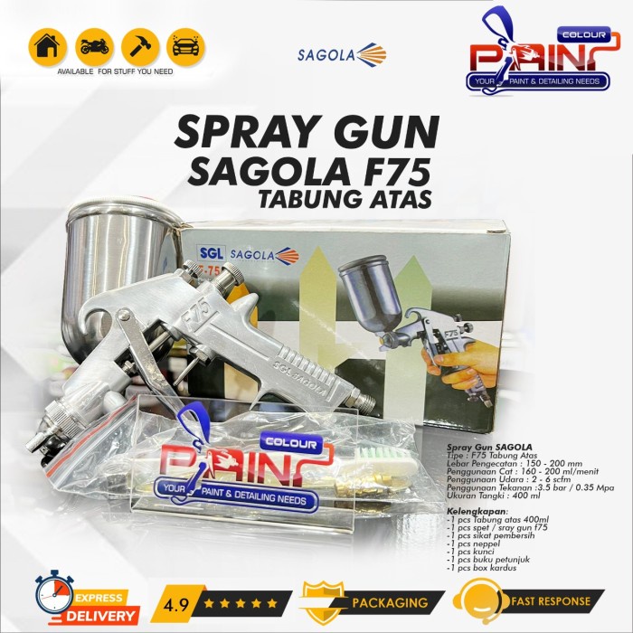 Spray Gun SAGOLAA SAGOLA Tabung Atas F-75 / F75 400mL