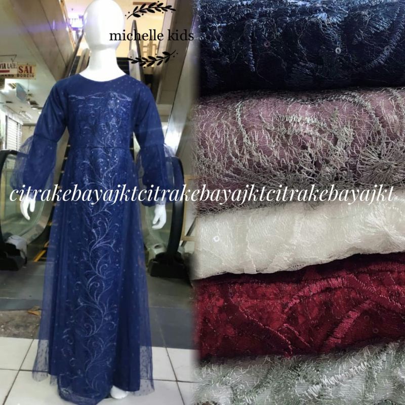 Gamis Miselle Tulle Spider Anak Original Butik