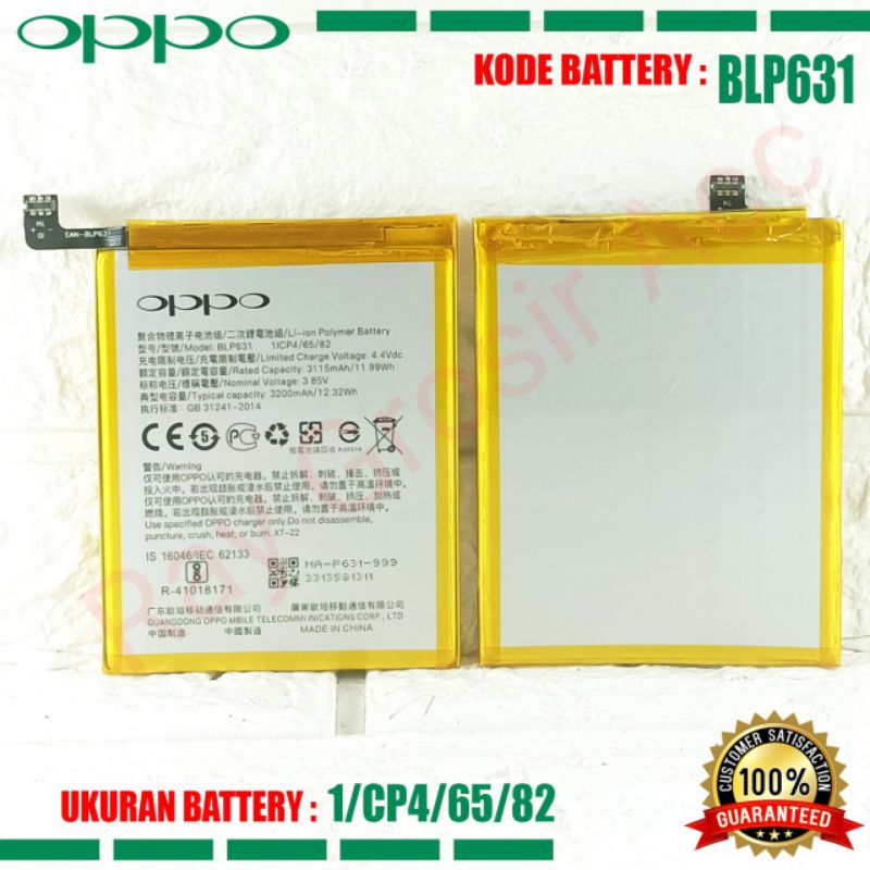 Baterai Original OPPO BLP-631 BLP631 A77 , A73 , F3 , F5 Plus