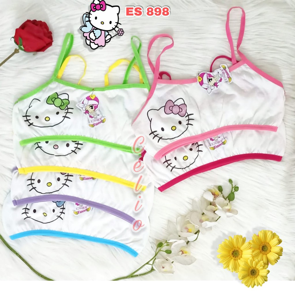 Miniset Anak SD Perempuan Motif HELLO KITY - Mini Set anak Remaja- Singlet Anak - miniset remaja SMP