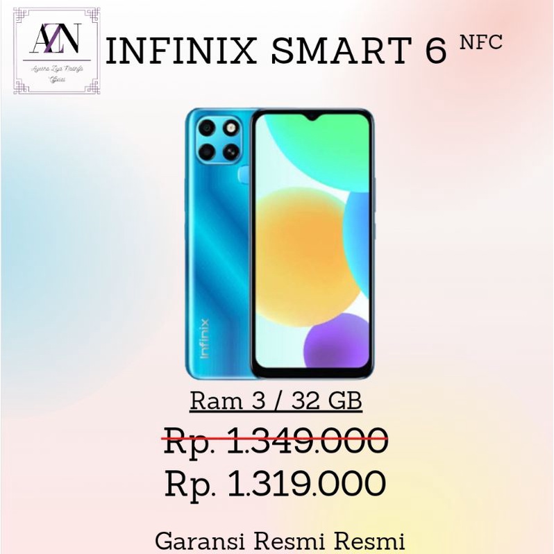 HP INFINIX SMART 6 NFC RAM 3 / 32 GB GARANSI RESMI