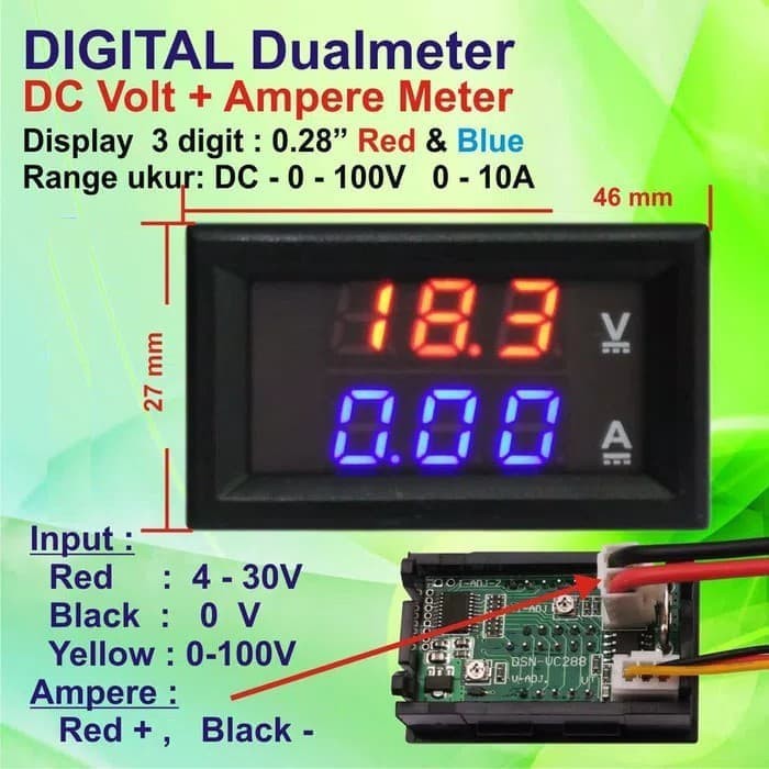 DC VOLTMETER + AMPERE HI F-44 METER