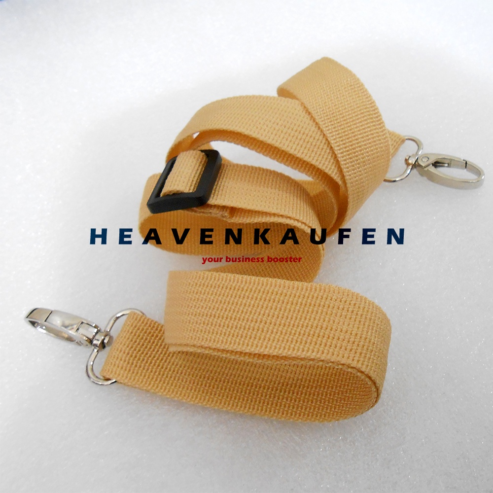 Strap Tas / Tali Selempang Tas Unisex Lebar 2,5 cm Warna Cream Kait Silver