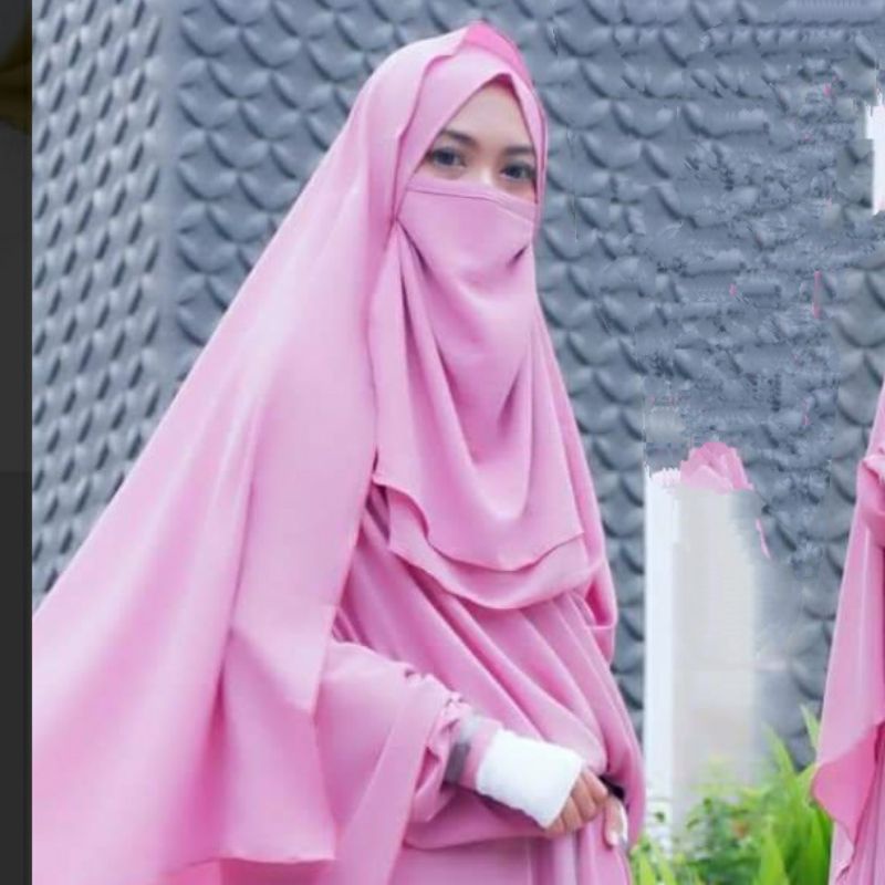 JILBAB PASHMINA SYARI GRATIS CADAR 2 LAYER DIAMOND CREPE