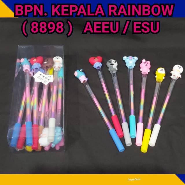 

12Pc Pulpen Gel Pelangi Karakter/ Alat Tulis Sekolah dan kantor selusin