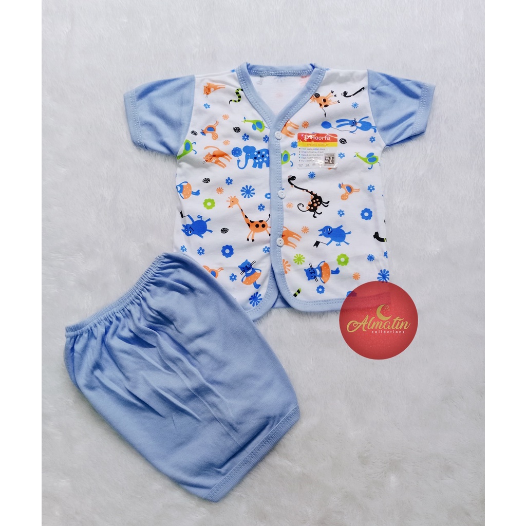 Setelan Anak / Setelan Baju Bayi Lengan Pendek / Baju Bayi Kancing Depan