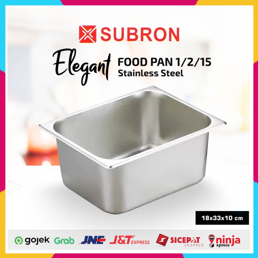 Subron Food Pan 1/2/15 Ukuran 27x33x15 cm Wadah Saji Stainless Steel