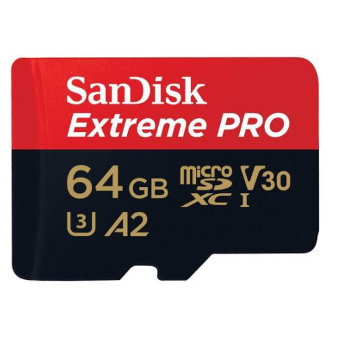 SANDISK MICROSD EXTREME PRO A2 U3 170Mbps (64GB) 4K UHD ACTION CAM