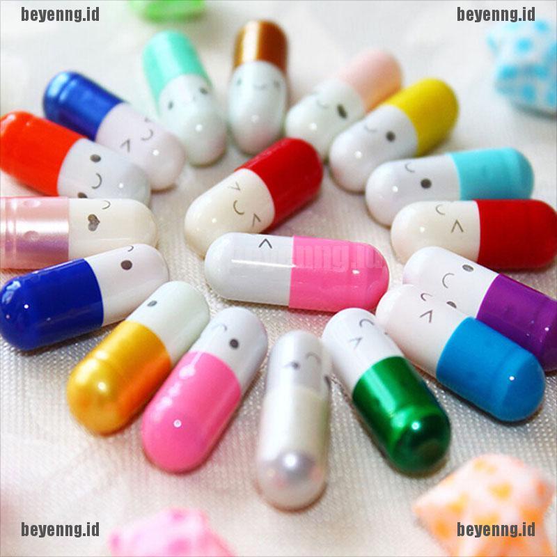Bey 50 Pcs Kapsul Pesansurat Cintapersahabatan Bahan Plastik Aneka Warna