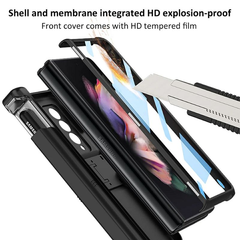 Case Samsung Galaxy Z Fold 3 4 5G Fold3 Fold4 Full Cover 360 With Pen Slot Original GKK