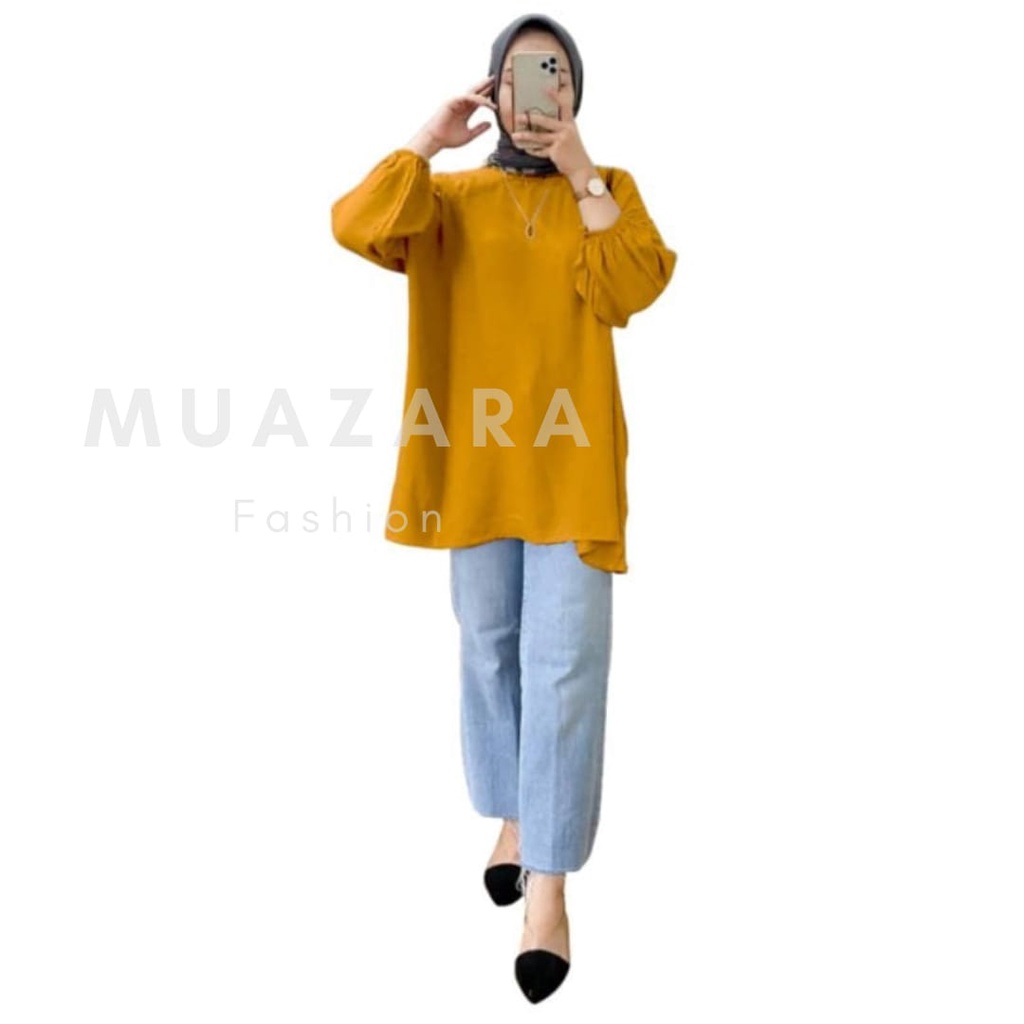 Blouse Wanita Jumbo LD 140 XXXL | Daira Blouse Oversize-Mustard